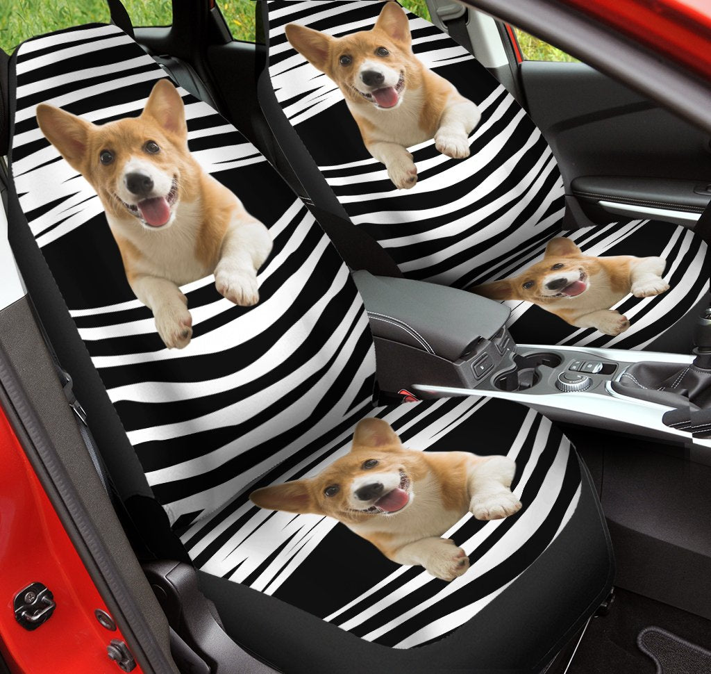 3D All Over Print Corgi Car Seat Covers/ Front Auto Seat Cover With Dog
