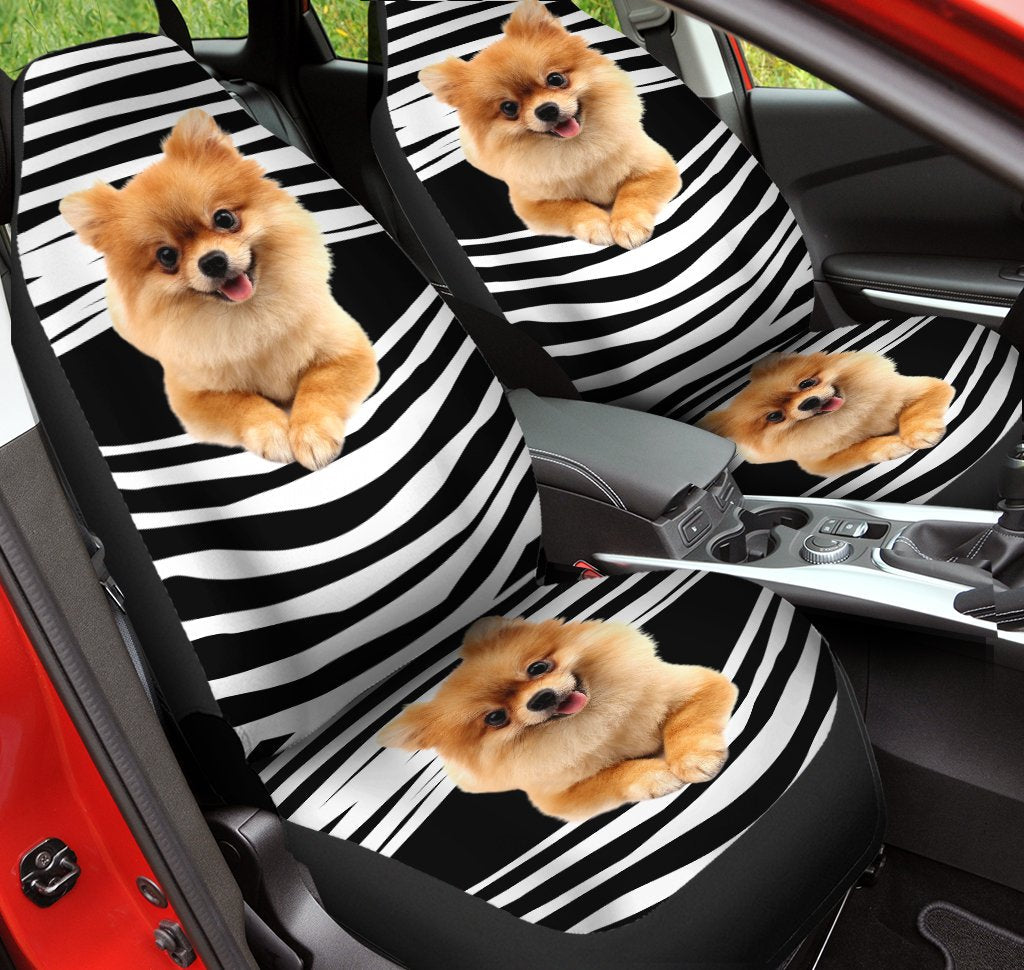 3D All Over Print Pomeranian Car Seat Covers