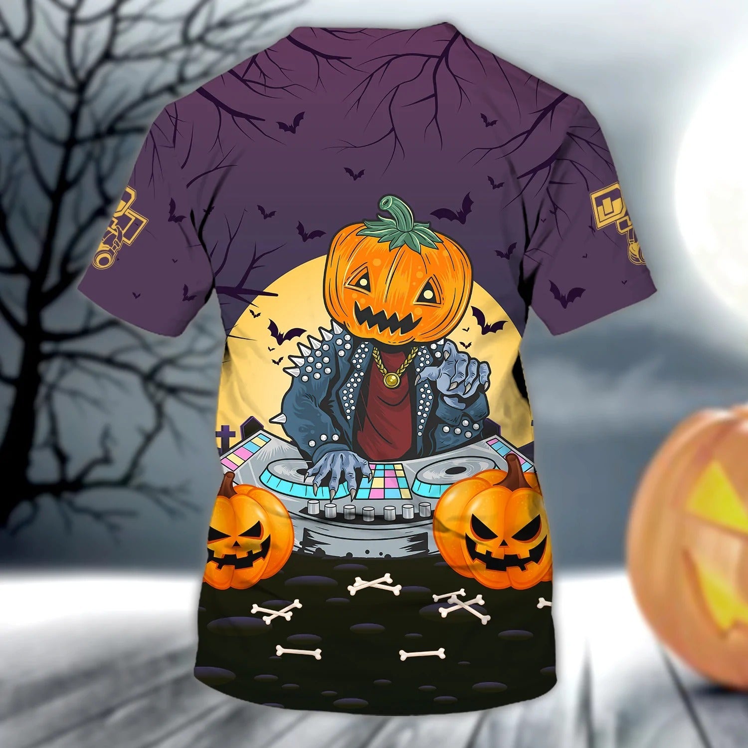 Custom Skull DJ Shirt/ Skull DJ Party 3D All Over Print Tshirt Men Women/ Funny Halloween DJ Gift