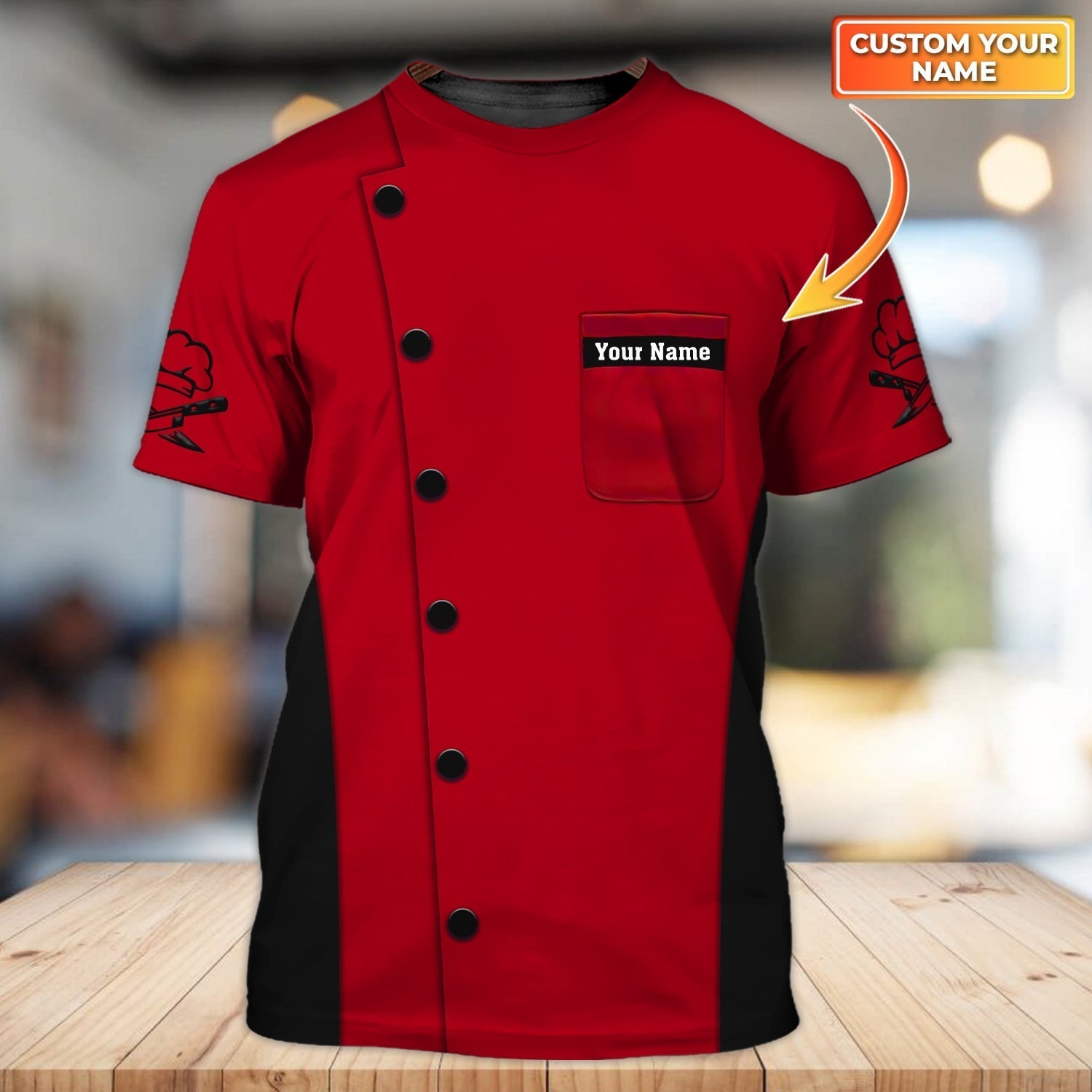 Custom Name Red T Shirt For A Master Chef Cooking Lover Chef Uniform
