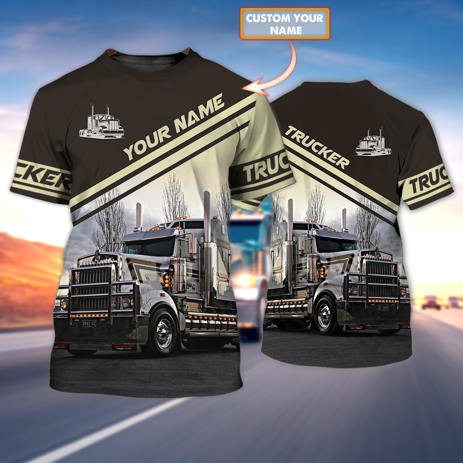 Personalized Cute Truck Driver T Shirt 3D Shirt For Trucker Man Oversize Trucker Shirts