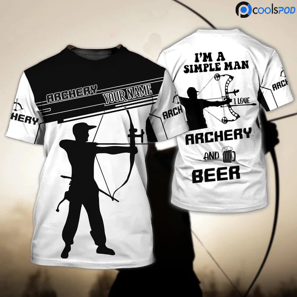 Custom 3D Men Archery Shirt Archery And Beer T Shirt For Him Archery Gift Man Player