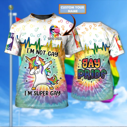 Personalized Pride Gay T Shirt/ Gift For Gay Men/ I Am Supper Gay/ Gaymer Shirt