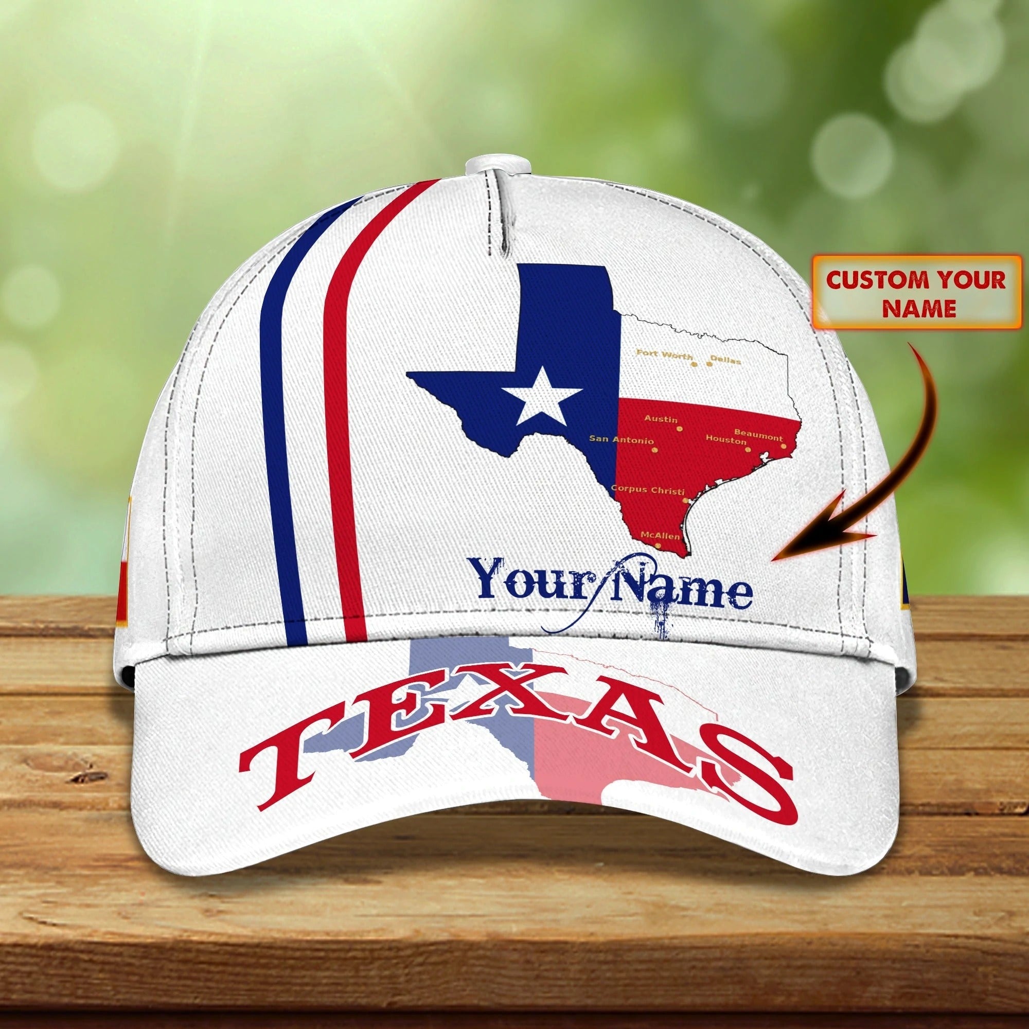 Customized Texas Baseball Cap/ Texas Cap/ American Strong Support Texas Classic 3D Cap Hat