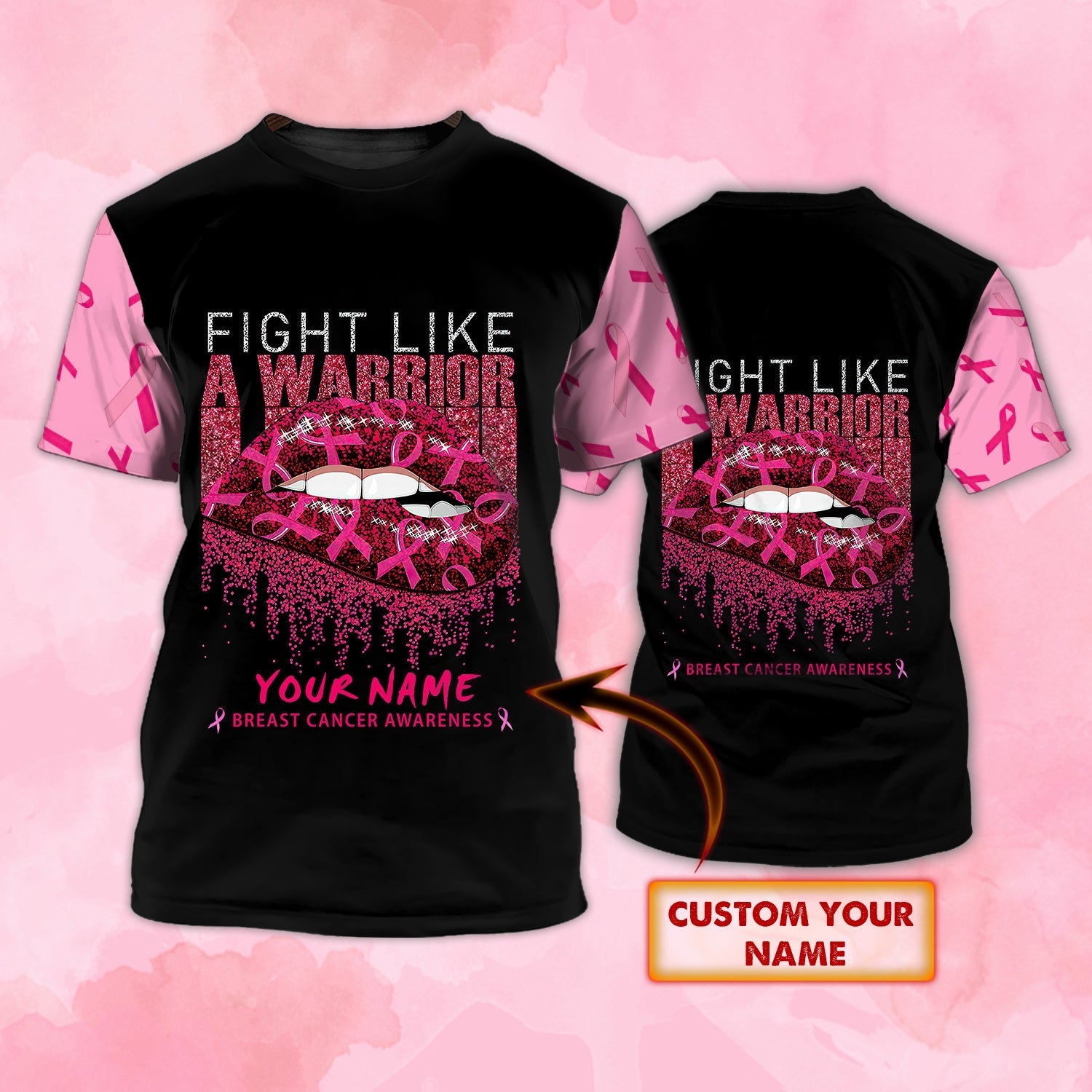 Breast Cancer 3D Tee Shirt/ Personalized Tshirt For Breast Cancer Awareness