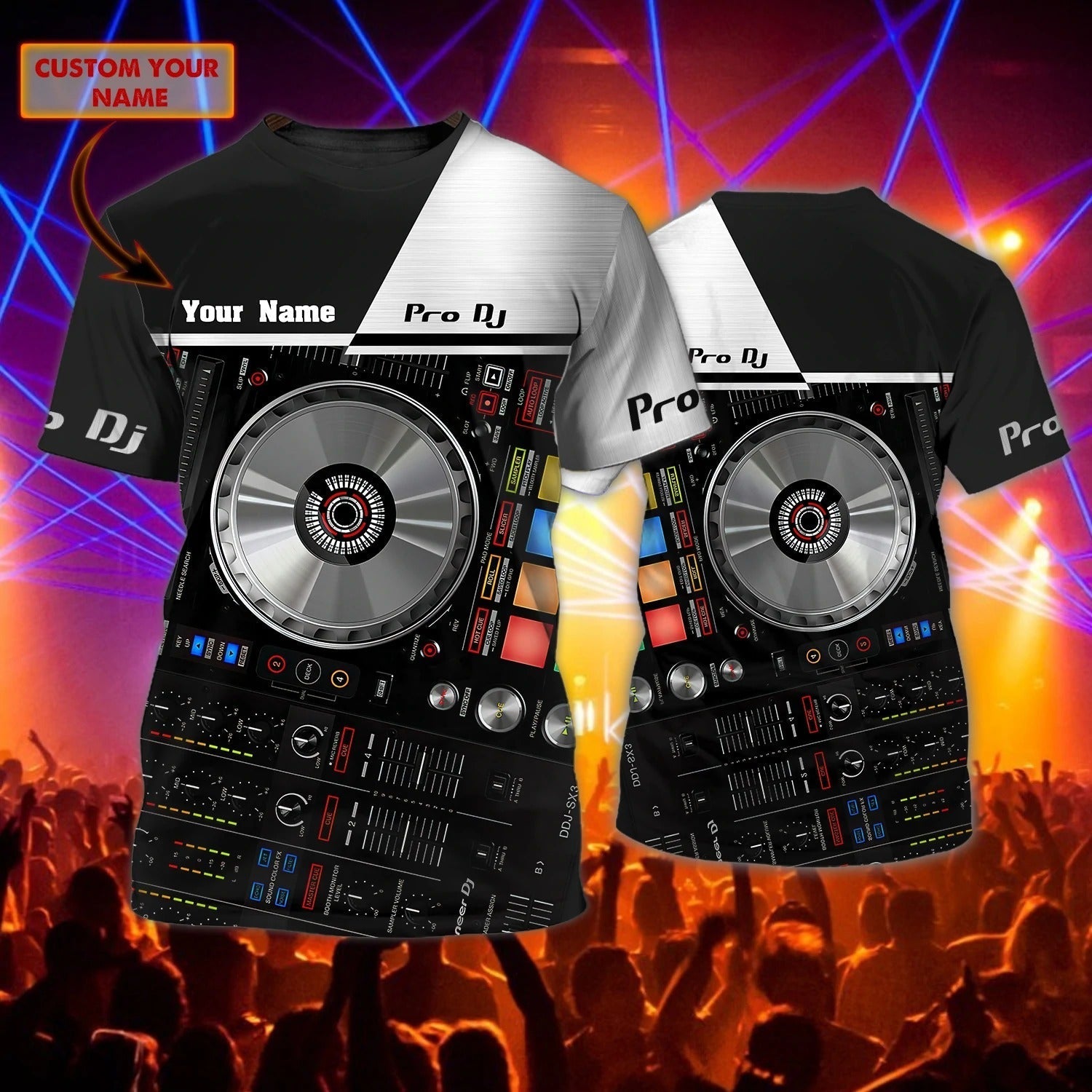 Custom A Dj T Shirt For Her/ To My Wife Dj Gifts/ Deejay T Shirt All Over Print/ Music Party Shirts