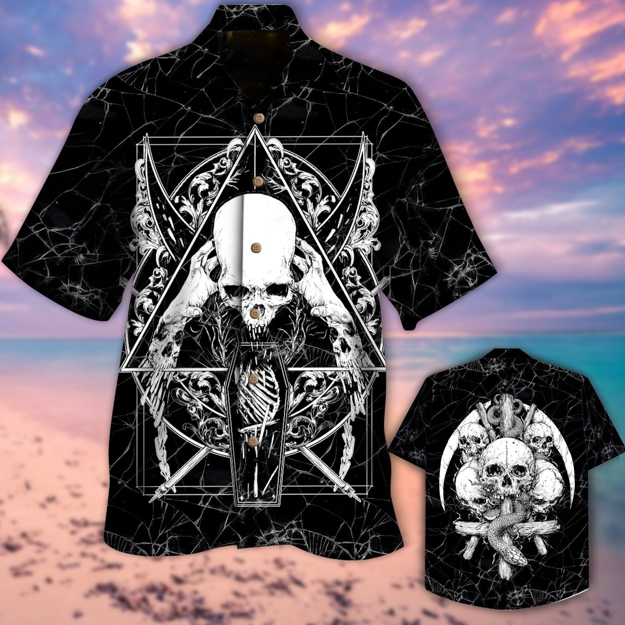 Skull Of The Death All Over Printed Hawaiian Shirt