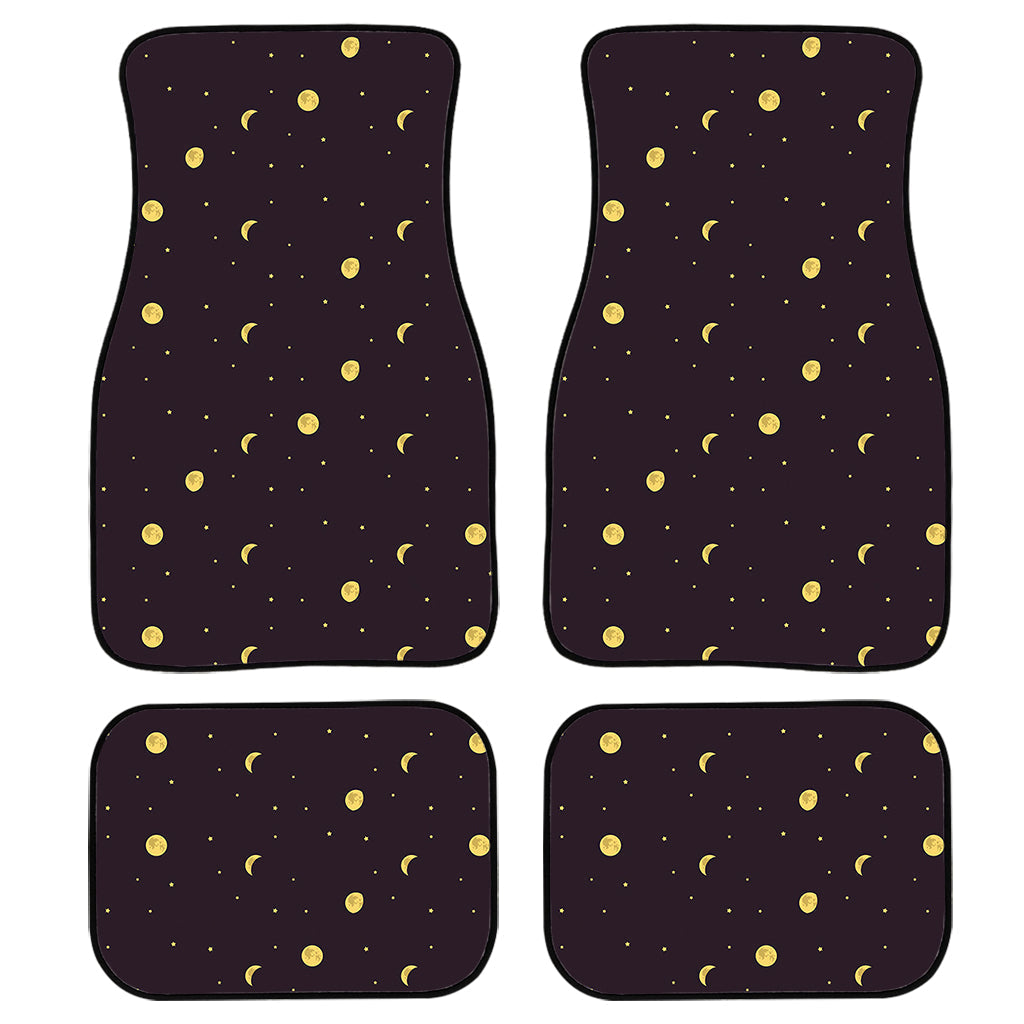 Moon Phase And Stars Pattern Print Front And Back Car Floor Mats/ Front Car Mat