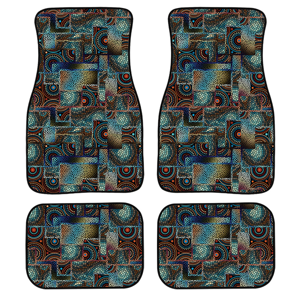 Mosaic Patchwork Pattern Print Front And Back Car Floor Mats/ Front Car Mat