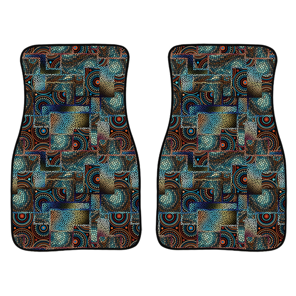 Mosaic Patchwork Pattern Print Front And Back Car Floor Mats/ Front Car Mat