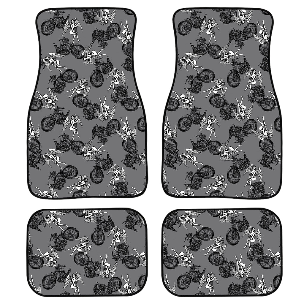 Motorcycle And Angel Pattern Print Front And Back Car Floor Mats/ Front Car Mat