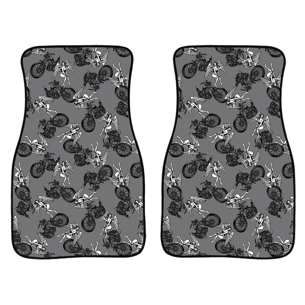 Motorcycle And Angel Pattern Print Front And Back Car Floor Mats/ Front Car Mat