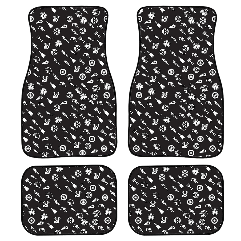 Motorcycle Parts Pattern Print Front And Back Car Floor Mats/ Front Car Mat
