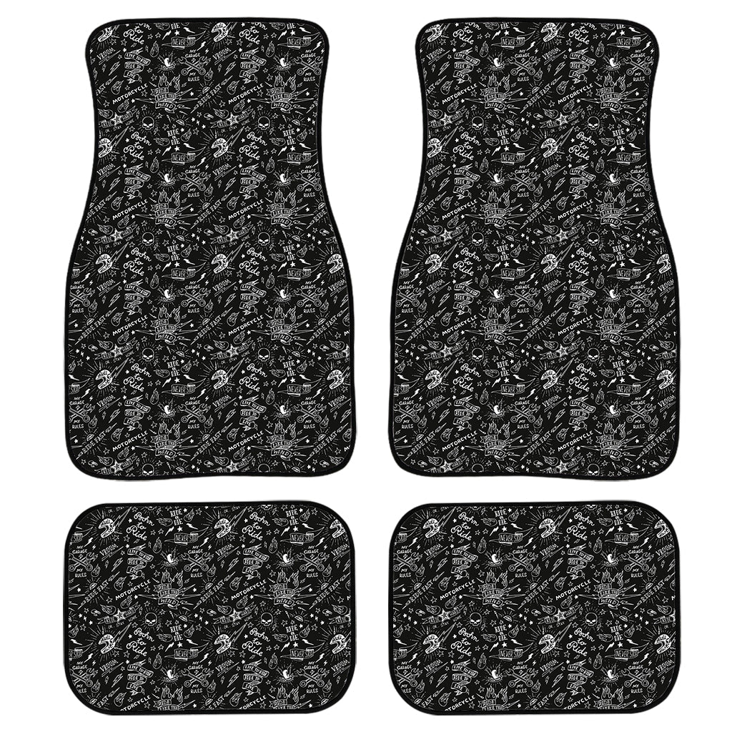 Motorcycle Words Pattern Print Front And Back Car Floor Mats/ Front Car Mat