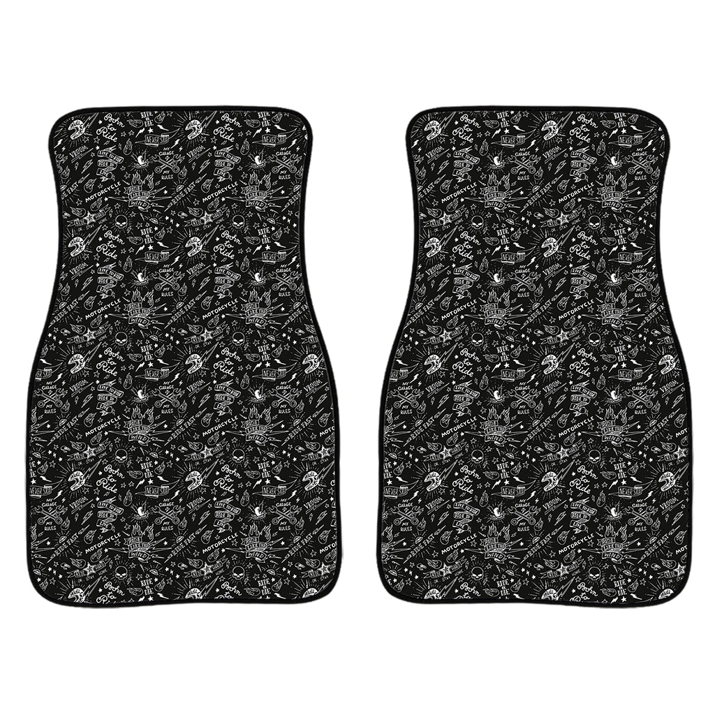 Motorcycle Words Pattern Print Front And Back Car Floor Mats/ Front Car Mat