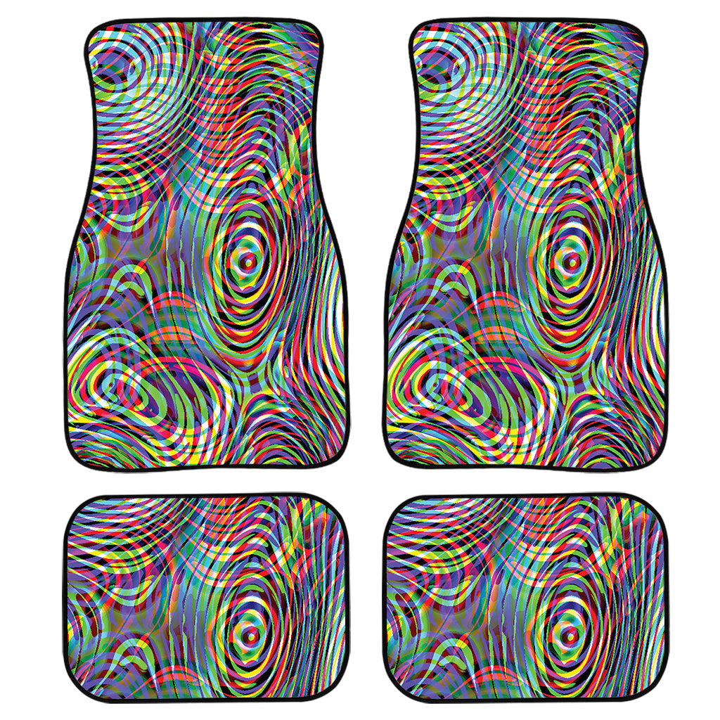 Multicolor Psychedelic Print Front And Back Car Floor Mats/ Front Car Mat