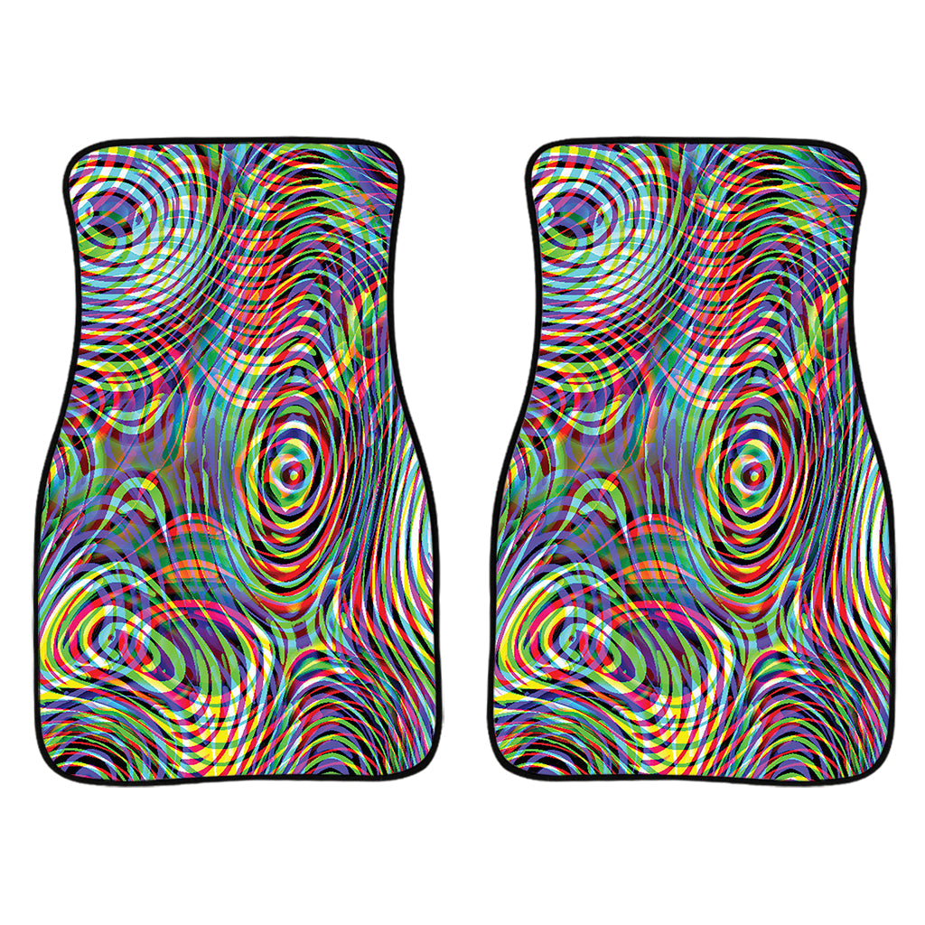 Multicolor Psychedelic Print Front And Back Car Floor Mats/ Front Car Mat