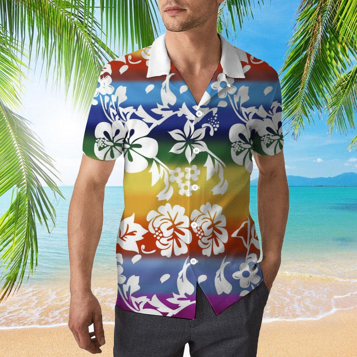 LGBTQ Gay Lesbian Beach Coconut Hawaiian Shirt/ Pride Summer Lgbtq Hawaiian Shirts/ Gifts For Pride Month