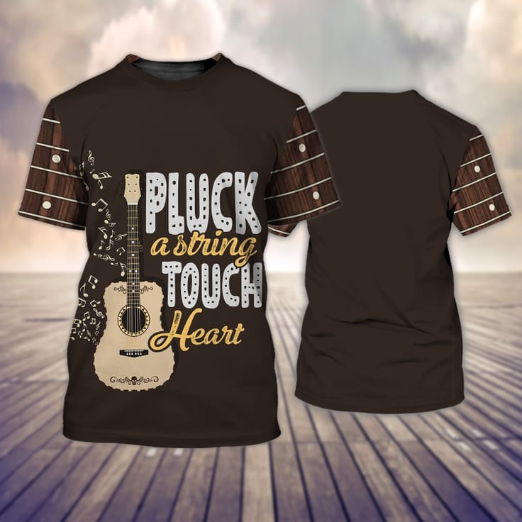 Guitar Shirt/ Pluck Astring Touch Heart 3D Tshirt