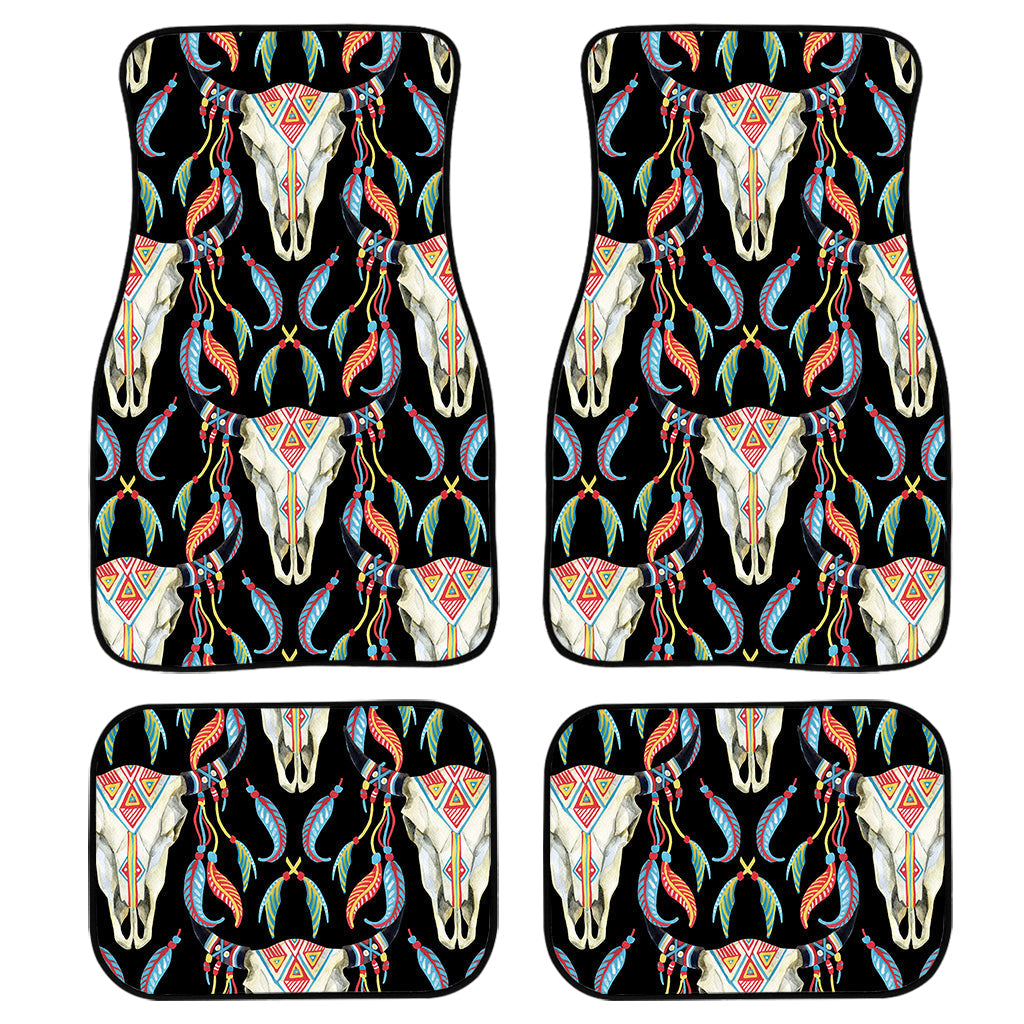 Native Buffalo Pattern Print Front And Back Car Floor Mats/ Front Car Mat