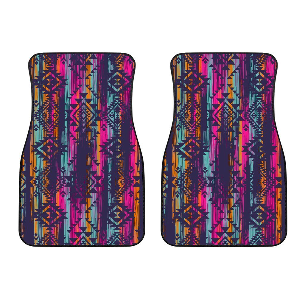 Native Tribal Aztec Pattern Print Front And Back Car Floor Mats/ Front Car Mat