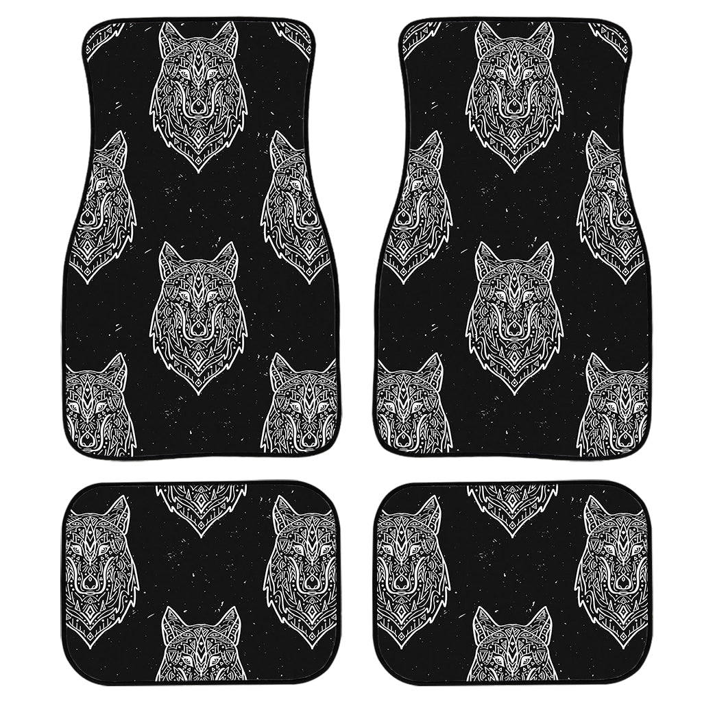 Native Tribal Wolf Pattern Print Front And Back Car Floor Mats/ Front Car Mat