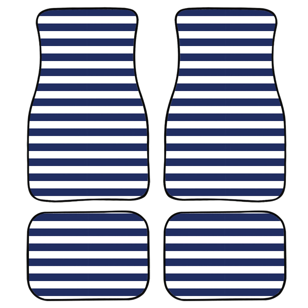 Navy And White Striped Pattern Print Front And Back Car Floor Mats/ Front Car Mat