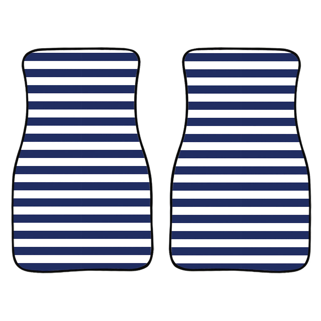Navy And White Striped Pattern Print Front And Back Car Floor Mats/ Front Car Mat