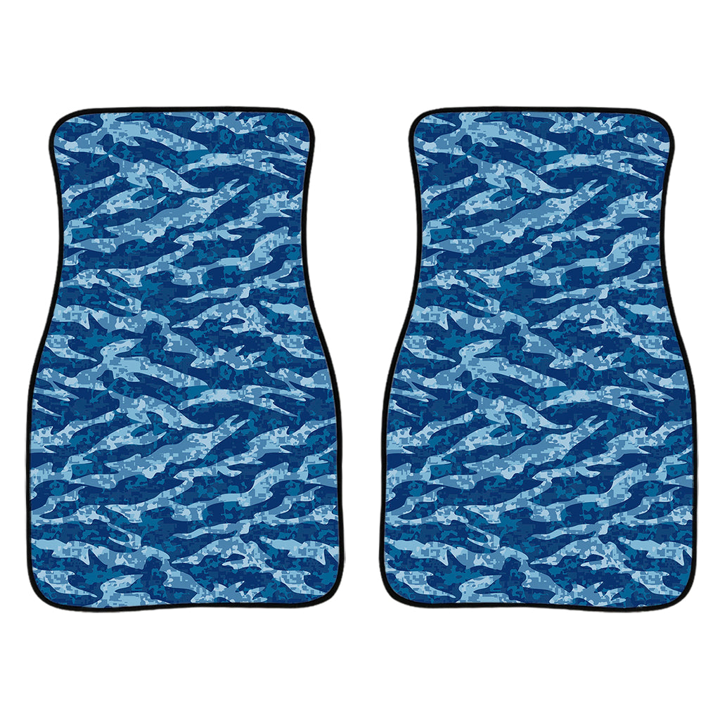 Navy Tiger Stripe Camo Pattern Print Front And Back Car Floor Mats/ Front Car Mat