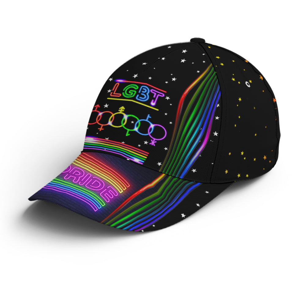 LGBT Pride Neon Style Baseball Cap Coolspod
