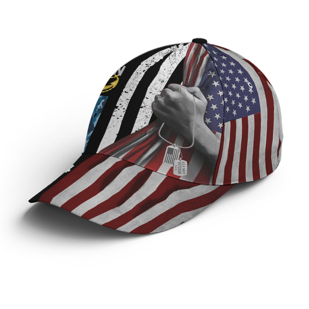 Navy Veteran Flag Pattern Baseball Cap Coolspod