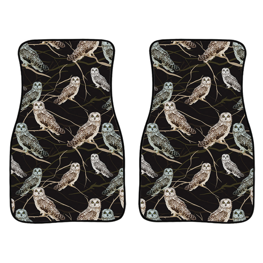 Night Owl Pattern Print Front And Back Car Floor Mats/ Front Car Mat