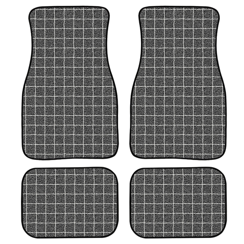 Noisy Windowpane Pattern Print Front And Back Car Floor Mats/ Front Car Mat