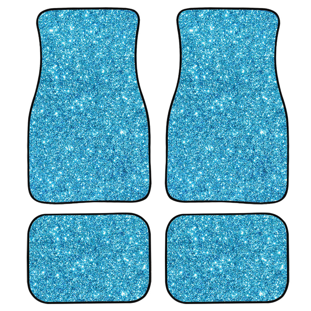 Ocean Blue Glitter Texture Print Front And Back Car Floor Mats/ Front Car Mat