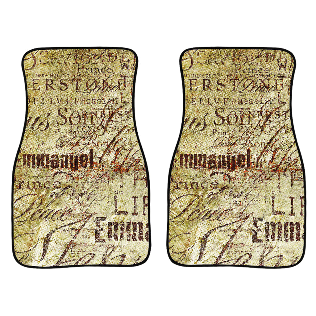 Old Religious Words Print Front And Back Car Floor Mats/ Front Car Mat