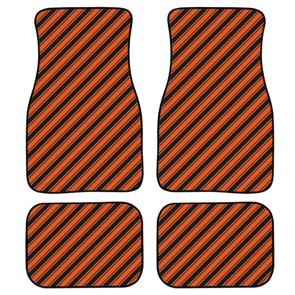 Orange And Black Halloween Pattern Print Front And Back Car Floor Mats/ Front Car Mat