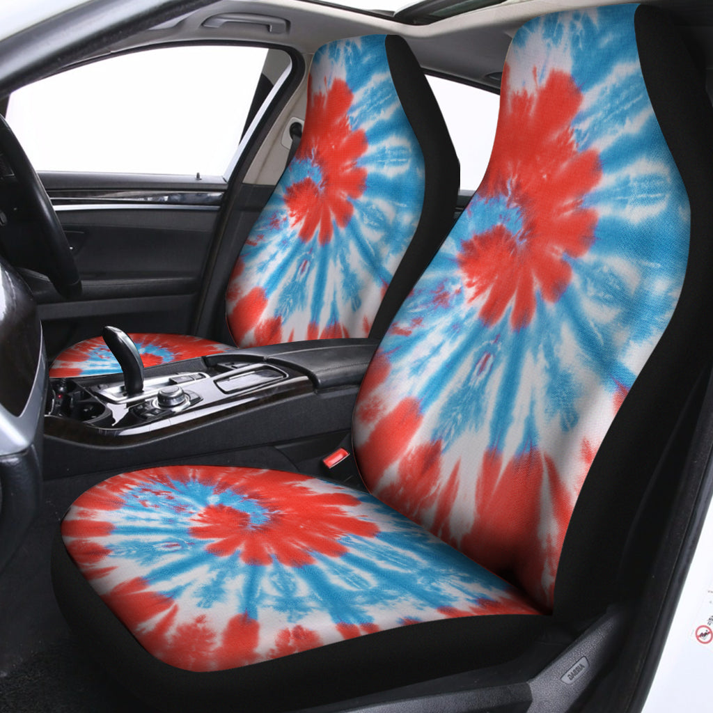Orange And Blue Tie Dye Print Universal Fit Car Seat Covers