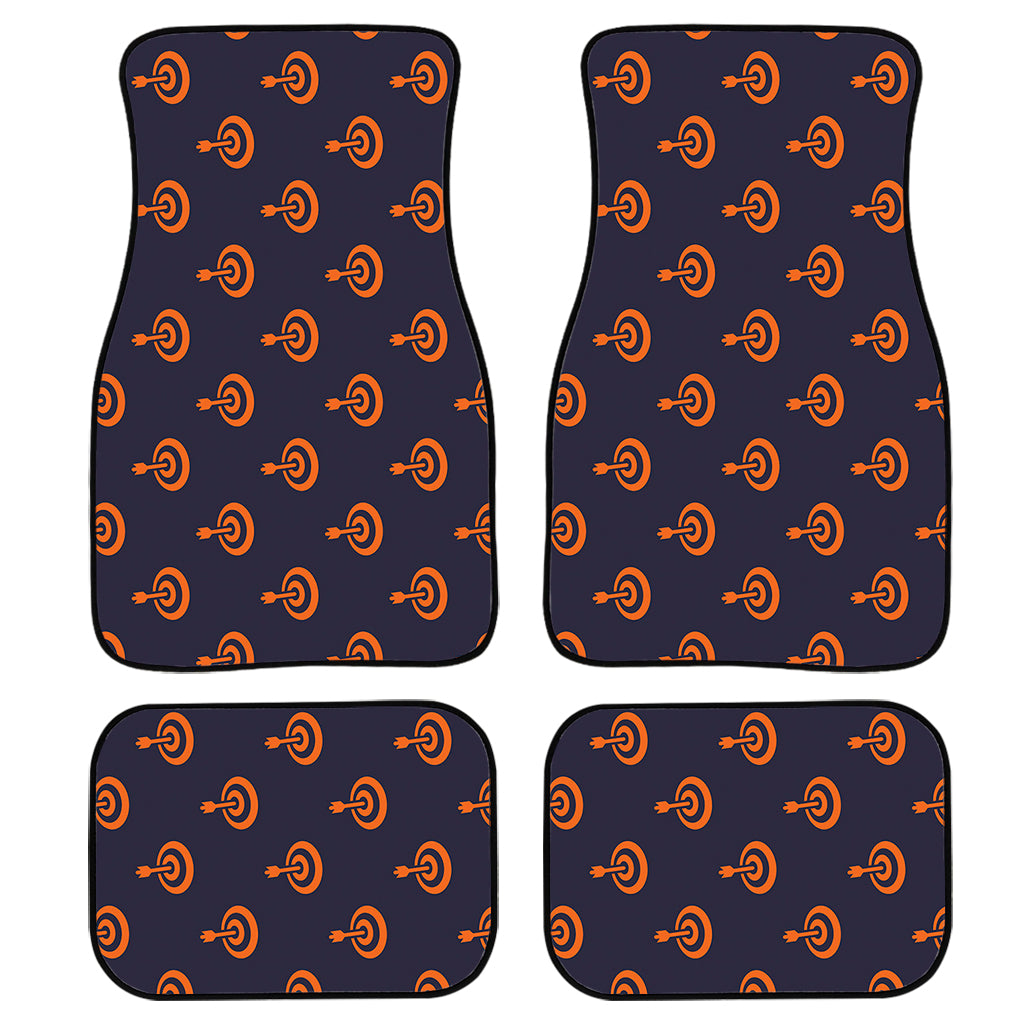 Orange Bullseye Target Pattern Print Front And Back Car Floor Mats/ Front Car Mat