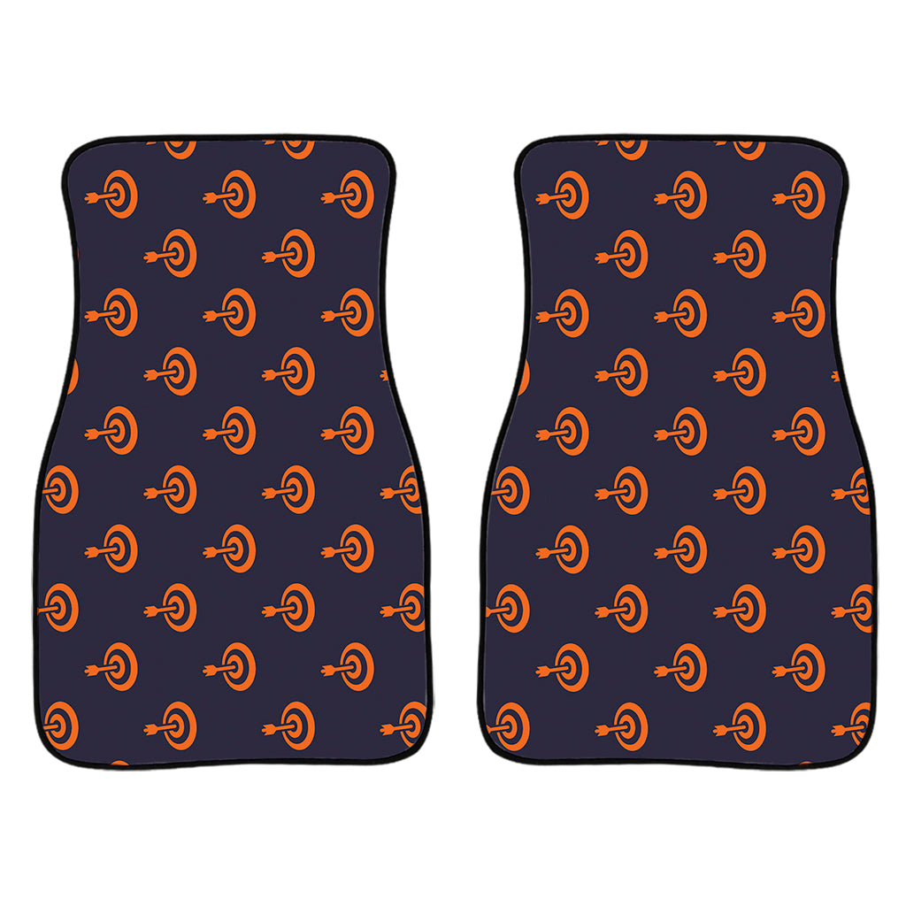 Orange Bullseye Target Pattern Print Front And Back Car Floor Mats/ Front Car Mat
