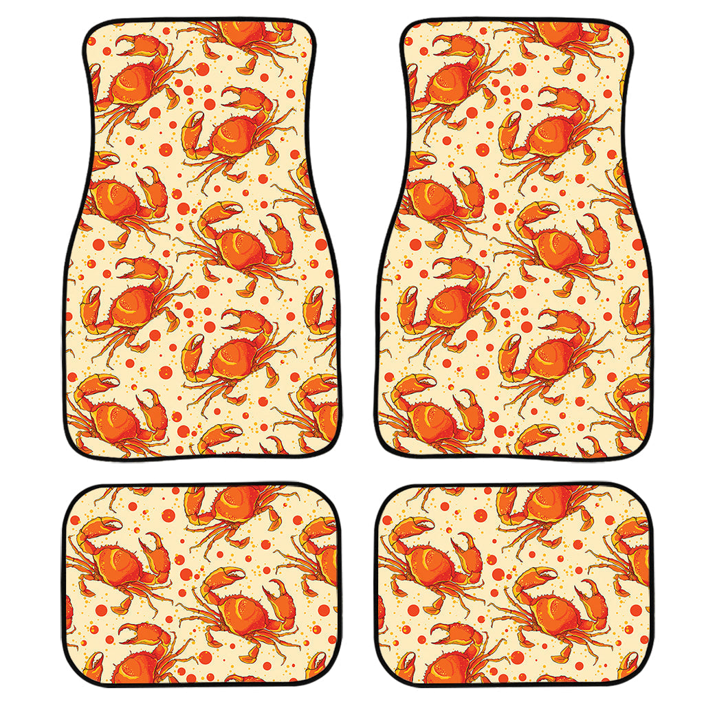 Orange Crab Pattern Print Front And Back Car Floor Mats/ Front Car Mat