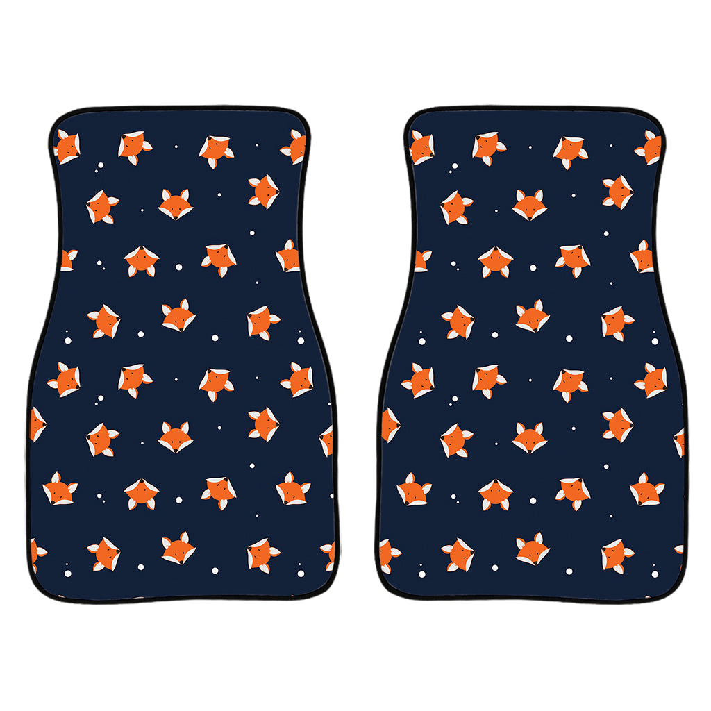 Orange Fox Pattern Print Front And Back Car Floor Mats/ Front Car Mat