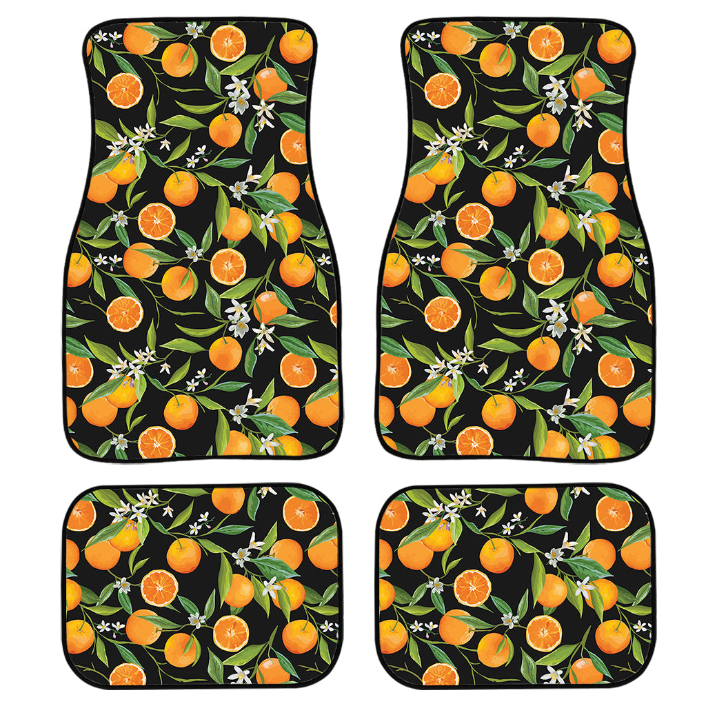 Orange Fruit Pattern Print Front And Back Car Floor Mats/ Front Car Mat