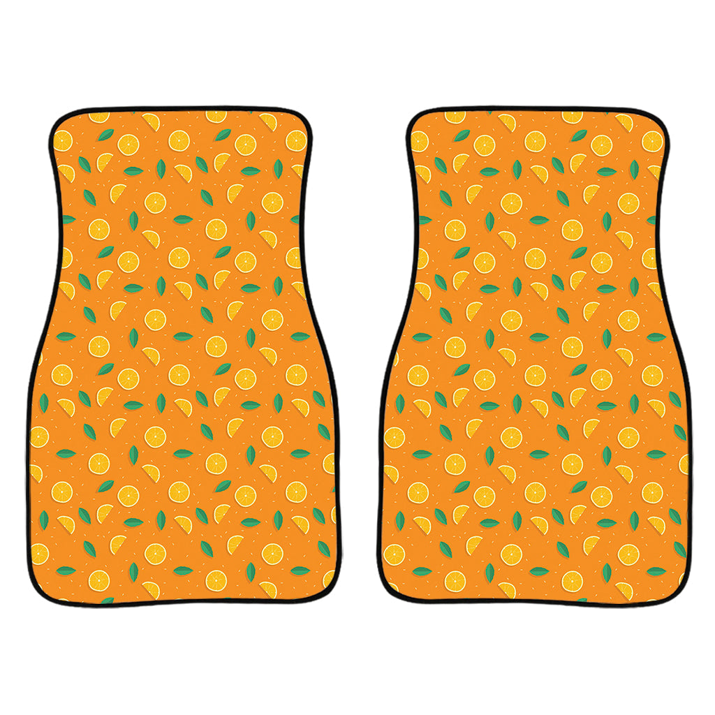 Orange Fruit Slices Pattern Print Front And Back Car Floor Mats/ Front Car Mat