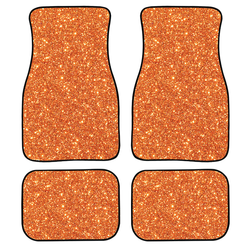 Orange Glitter Texture Print Front And Back Car Floor Mats/ Front Car Mat