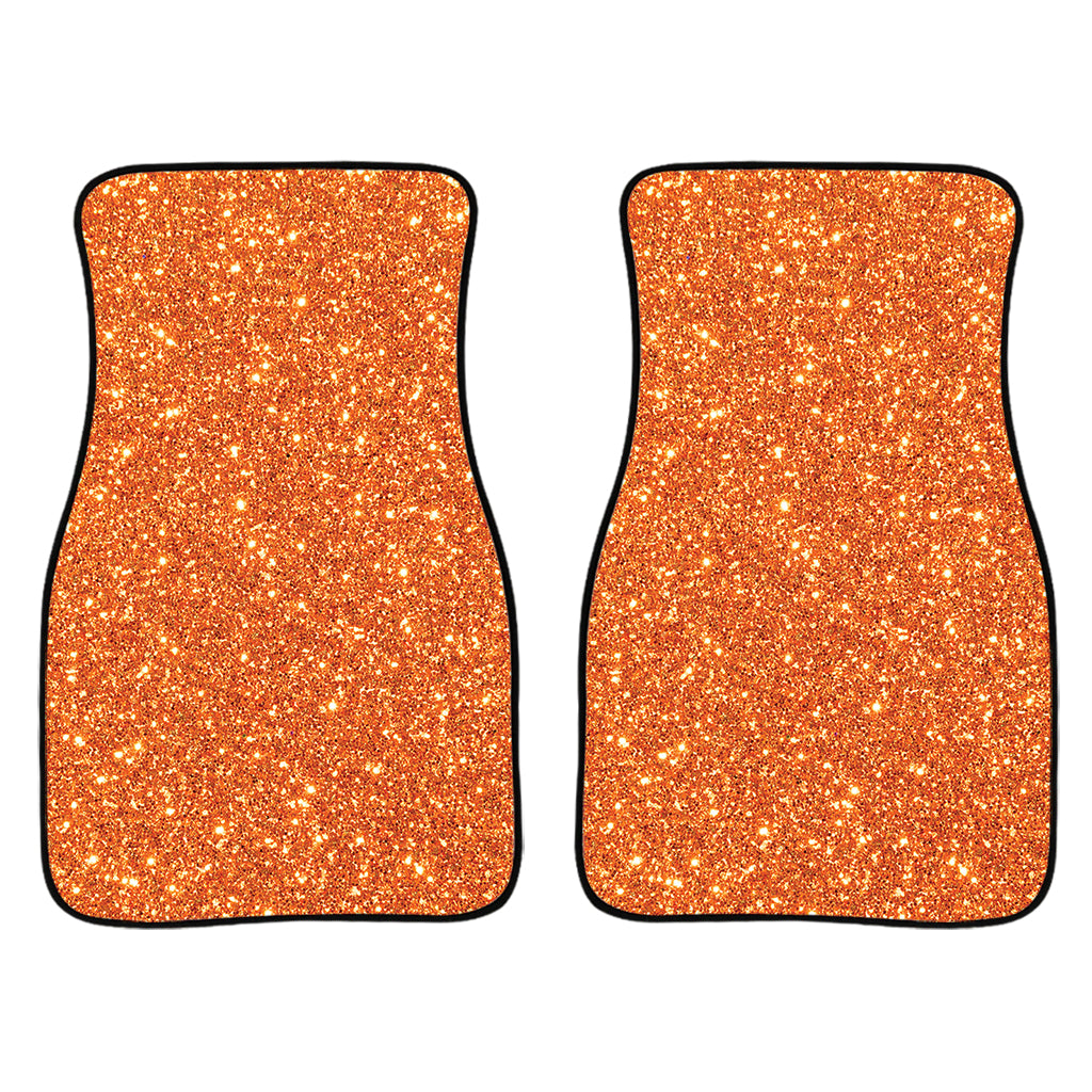 Orange Glitter Texture Print Front And Back Car Floor Mats/ Front Car Mat