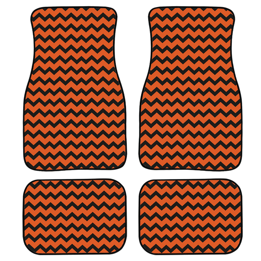Orange Halloween Chevron Pattern Print Front And Back Car Floor Mats/ Front Car Mat