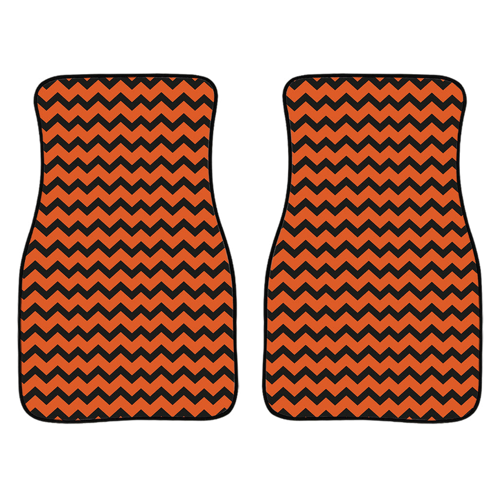 Orange Halloween Chevron Pattern Print Front And Back Car Floor Mats/ Front Car Mat