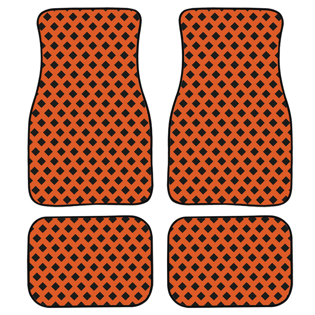 Orange Halloween Pattern Print Front And Back Car Floor Mats/ Front Car Mat
