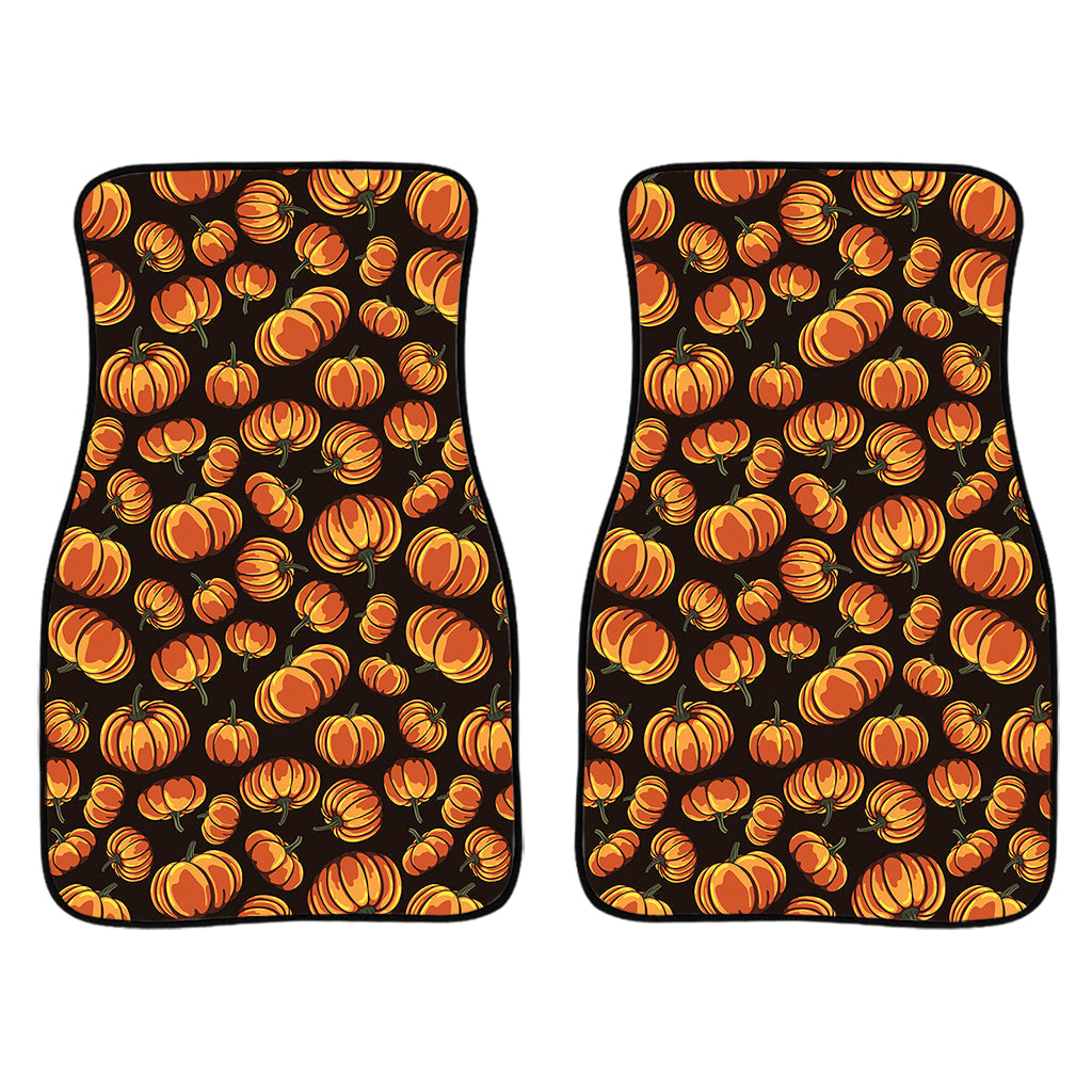 Orange Halloween Pumpkin Pattern Print Front And Back Car Floor Mats/ Front Car Mat