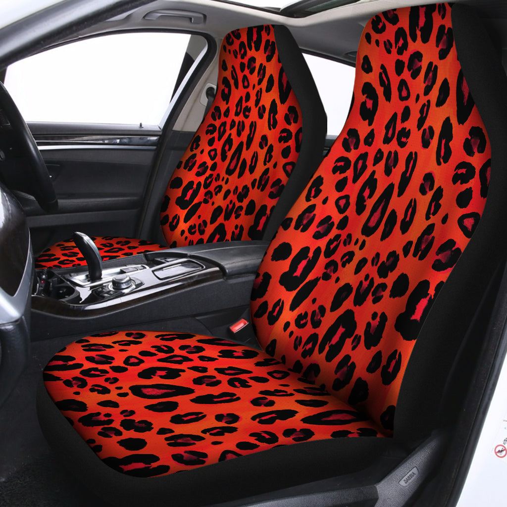 Orange Leopard Print Universal Fit Car Seat Covers